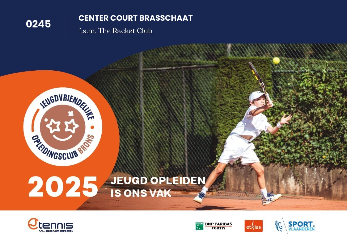 Label Jeugdvriendelijke Opleidingsclub, uitgereikt door Tennis Vlaanderen